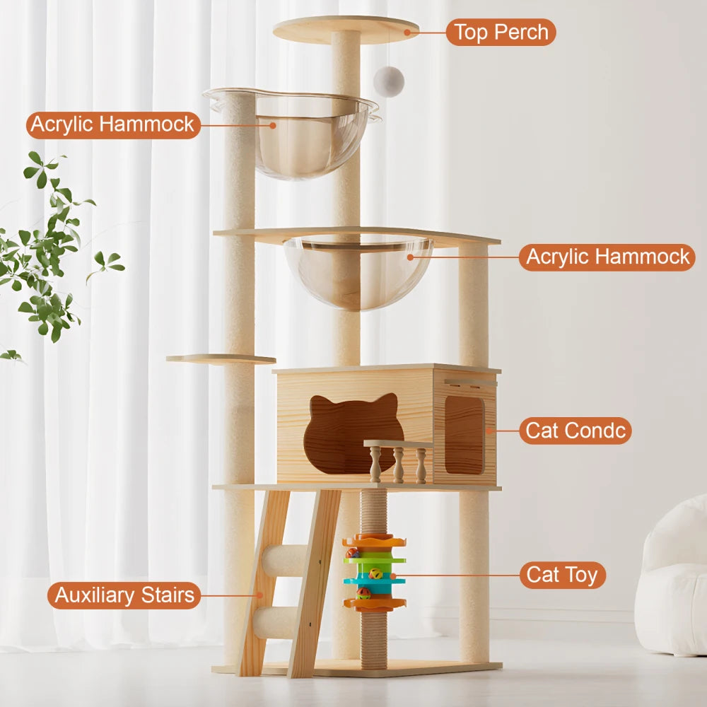 GOODNEST BRANCH | 59" Cat Tower with Hammock
