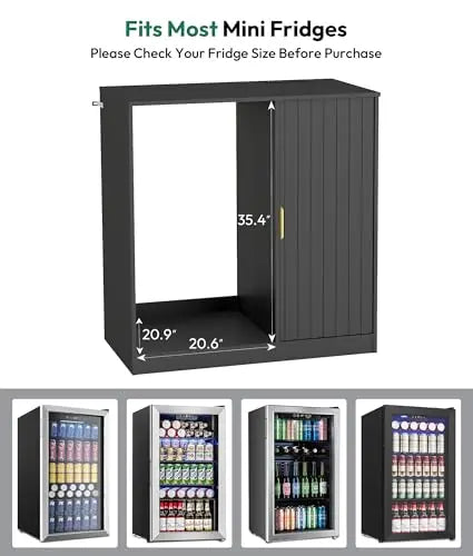 GOODNEST CELLAR | Fluted Bar Cabinet, Fridge Bay