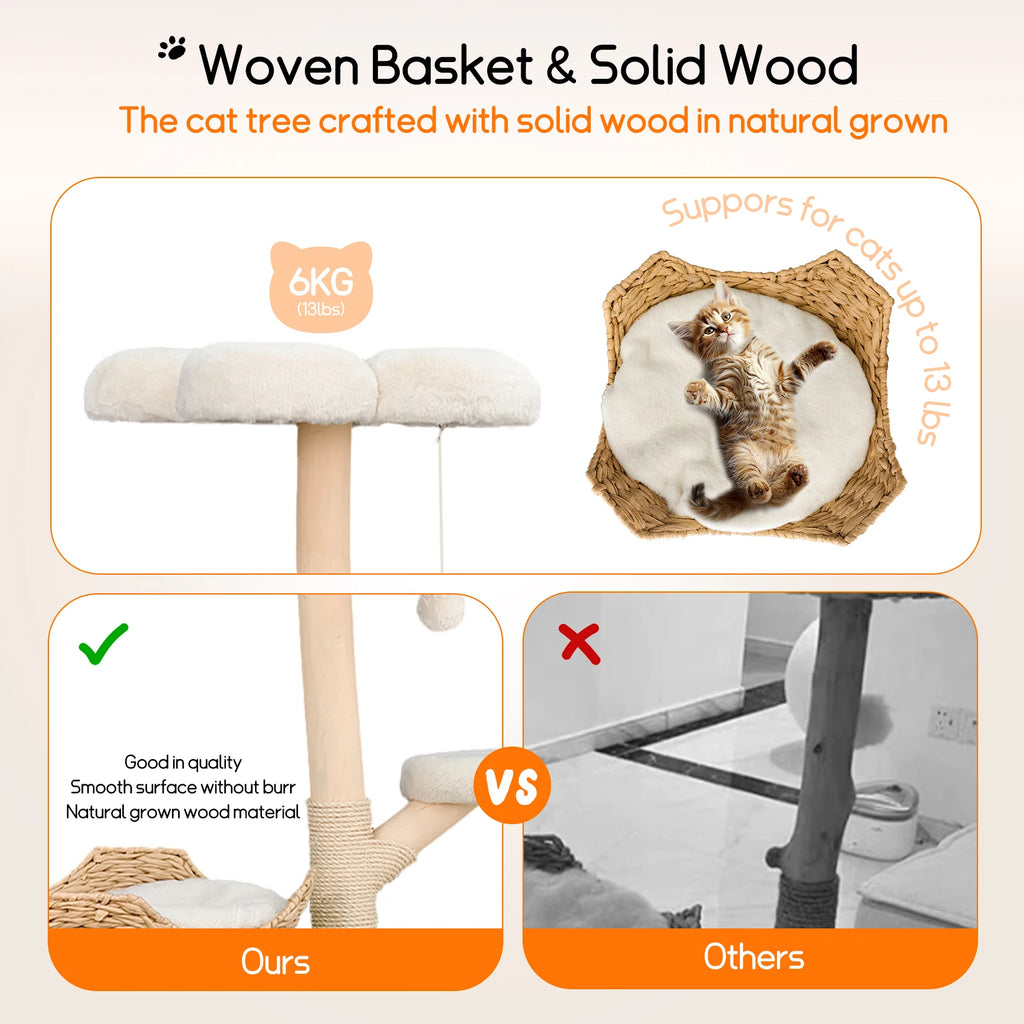 GOODNEST THICKET | Solid Wood Cat Activity Tower