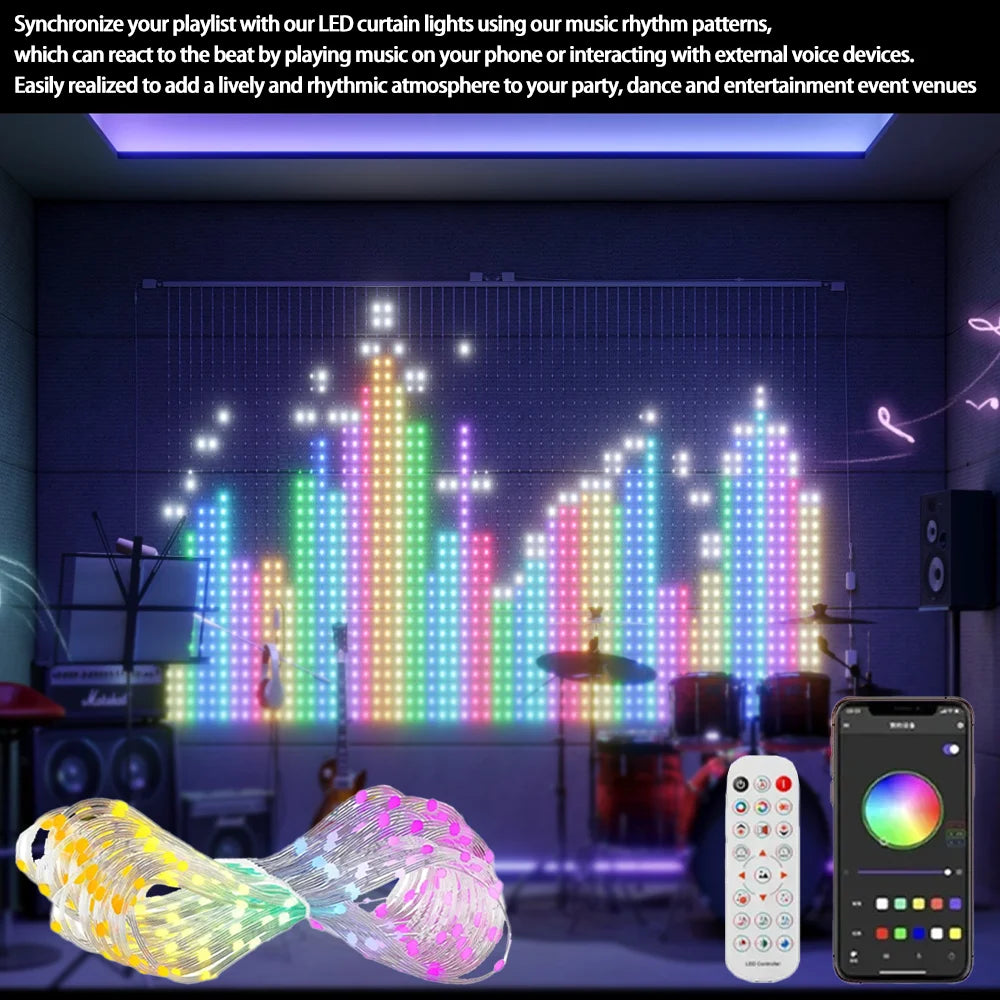 Cascade Smart LED Curtain Lights