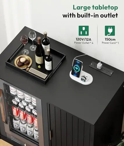 GOODNEST CELLAR | Fluted Bar Cabinet, Fridge Bay