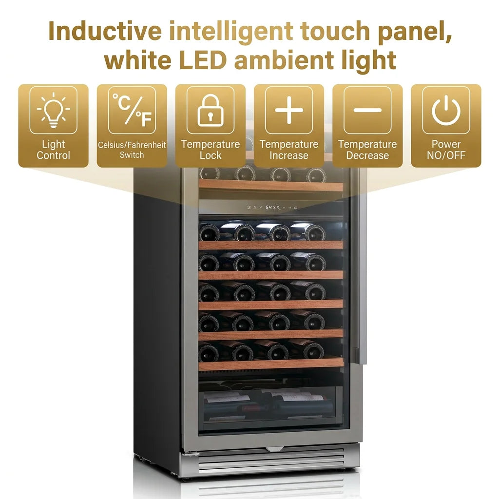 GOODNEST VAULT | 90-Bottle Dual-Zone Wine Fridge