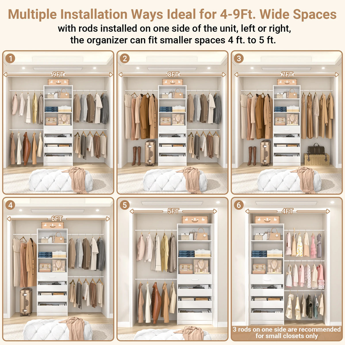 Vestry 9ft Closet System with Drawers