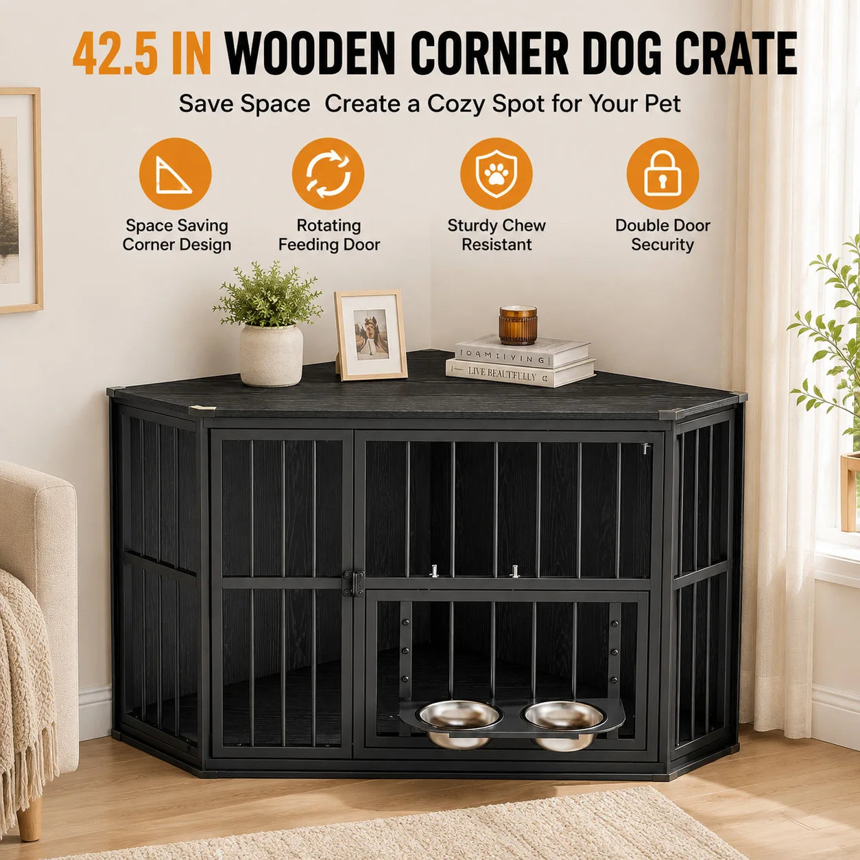 GOODNEST CORNER | Corner Dog Crate End Table