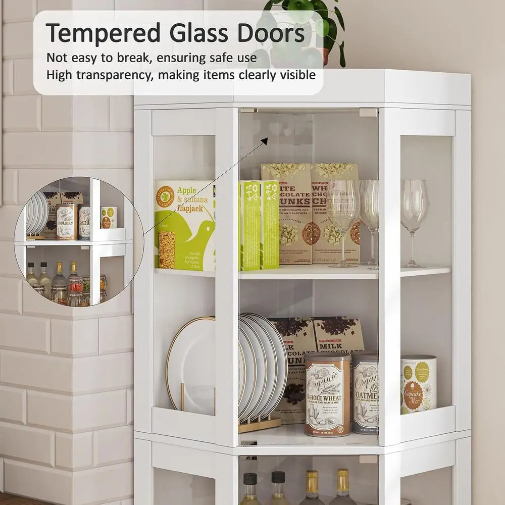 GOODNEST PANTRY | 70" Glass Door Display Cabinet