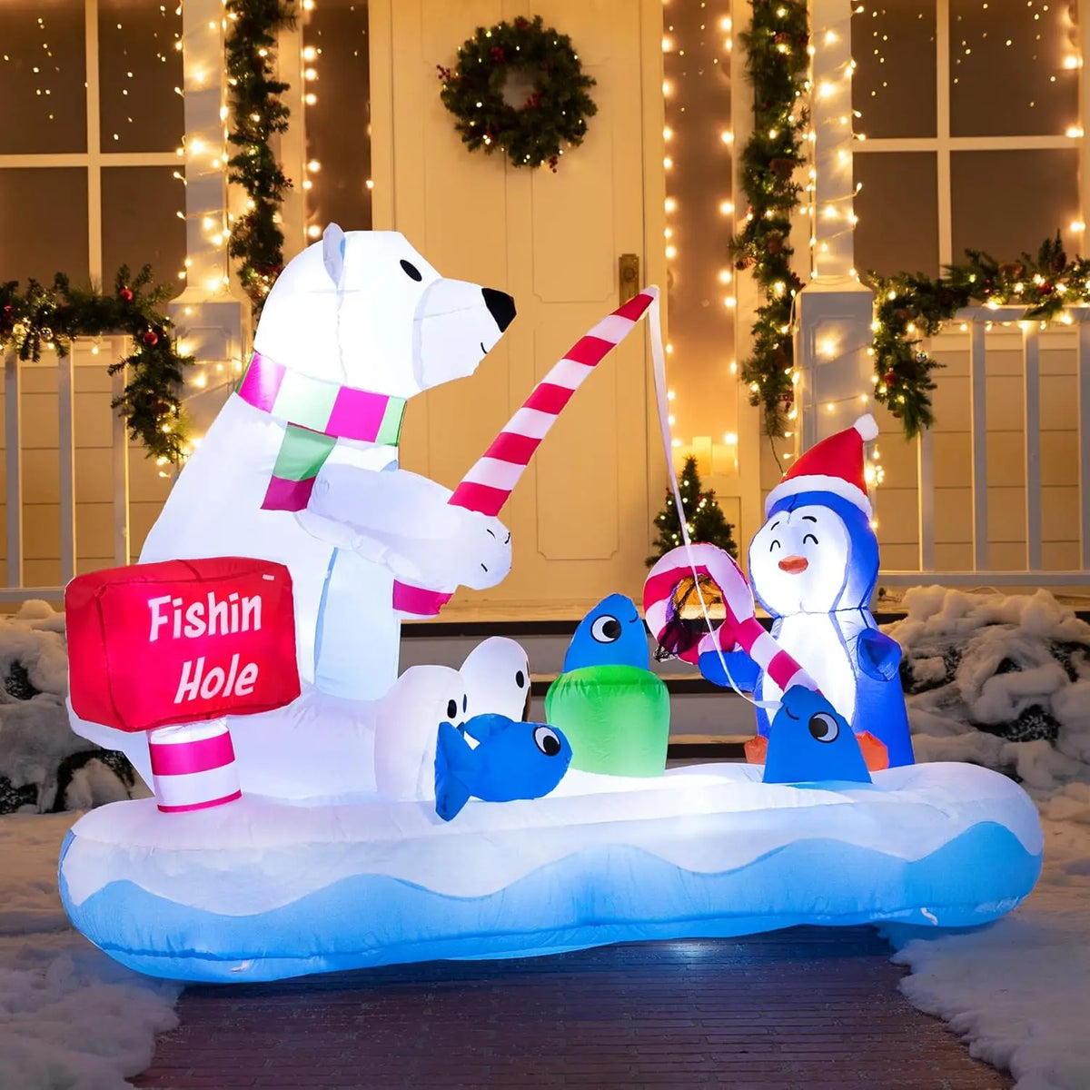 Tundra 6ft Inflatable Penguin & Bear