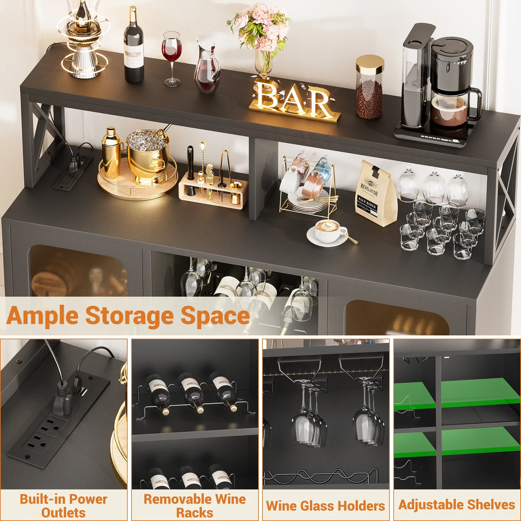 GOODNEST TAVERN | Lit Bar Cabinet with Outlets