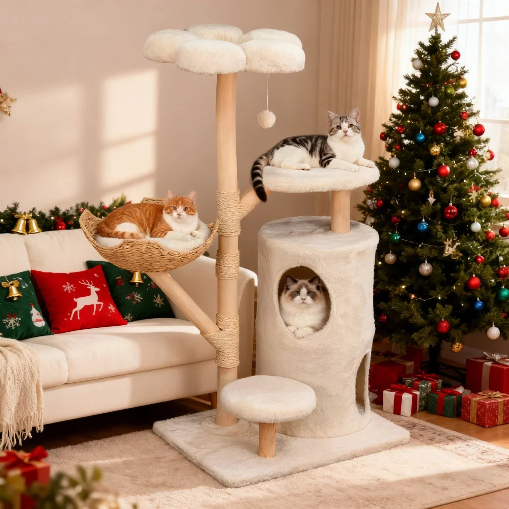GOODNEST THICKET | Solid Wood Cat Activity Tower