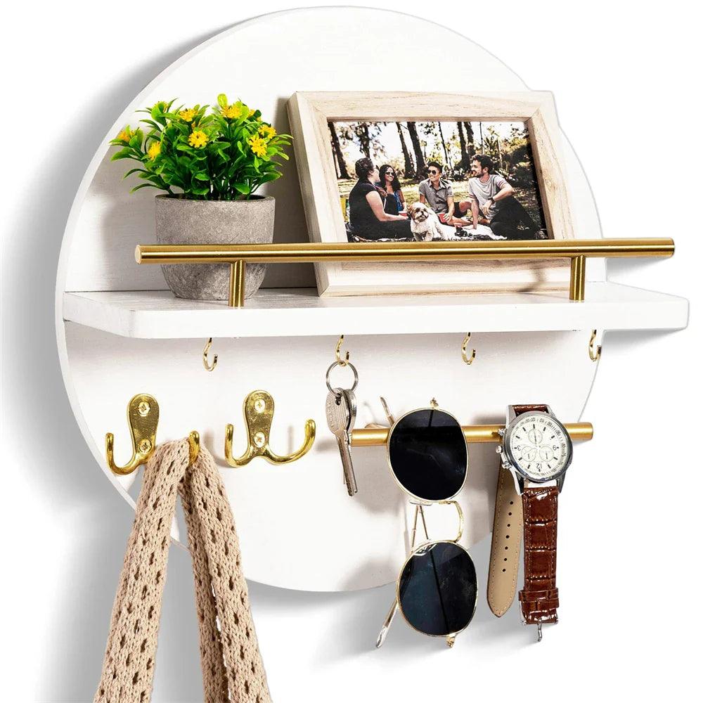 Tally Round Wooden Key Holder