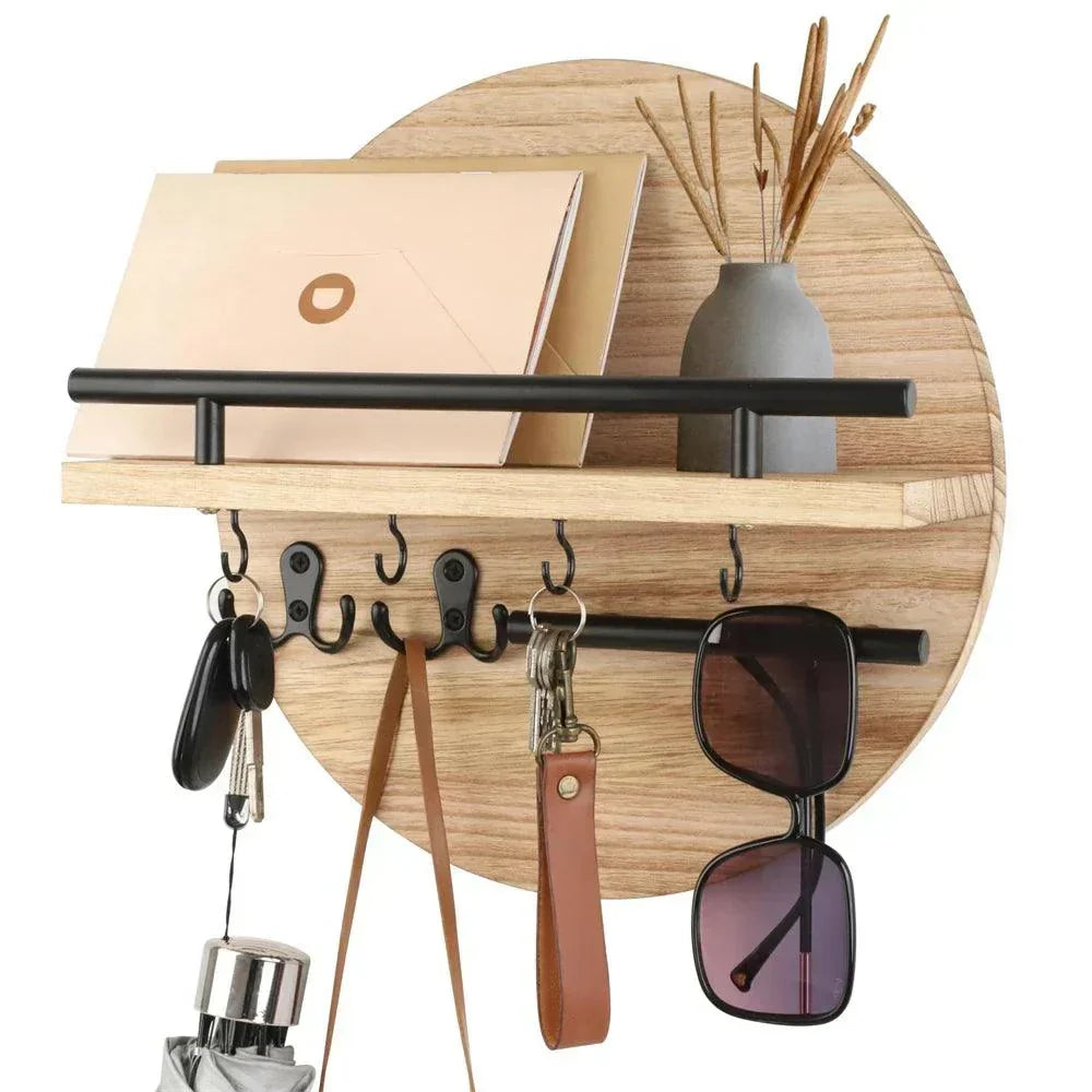 Tally Round Wooden Key Holder