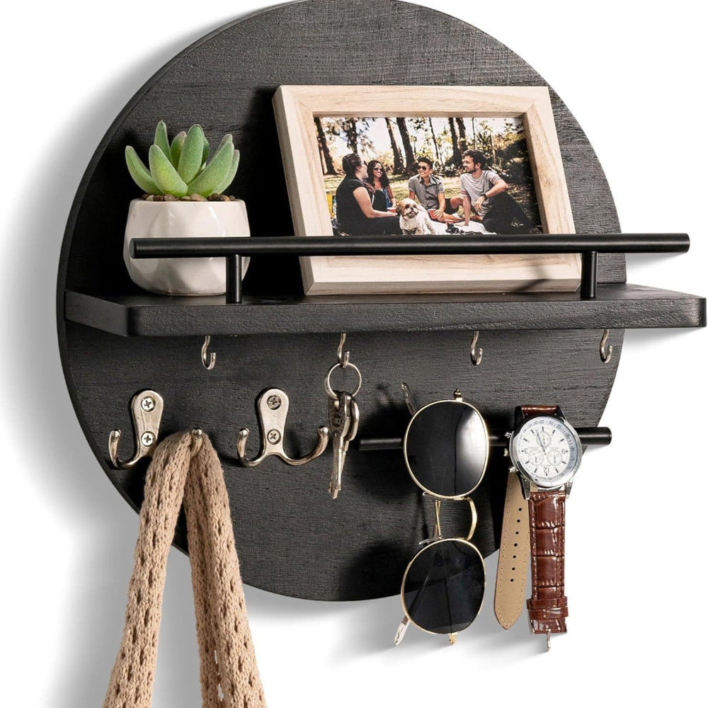 Tally Round Wooden Key Holder