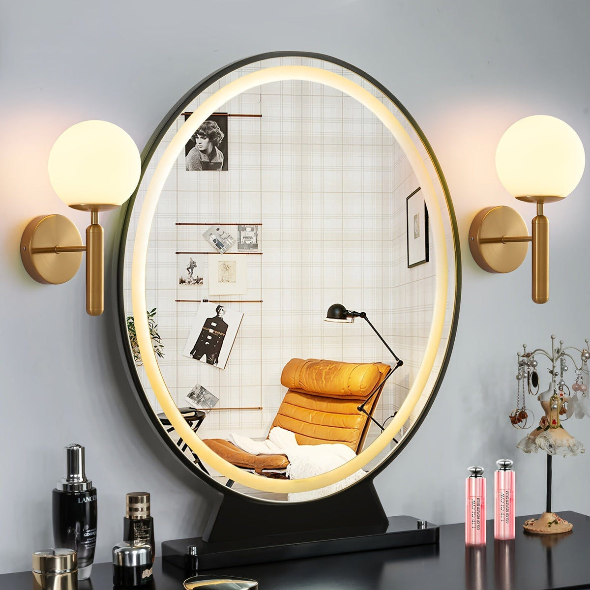 Orb Glass Globe Wall Light