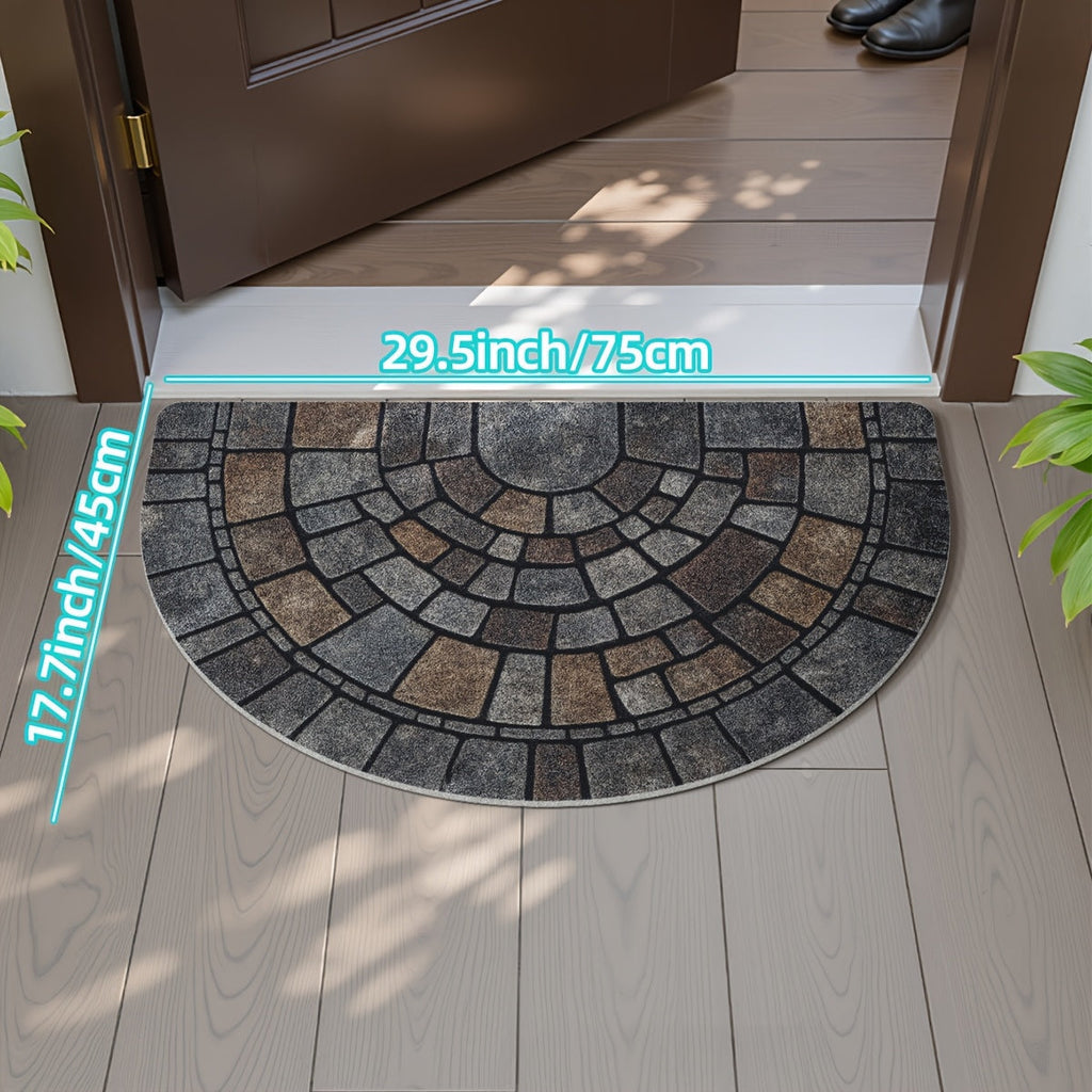 Mosaic Half-Circle Door Mat