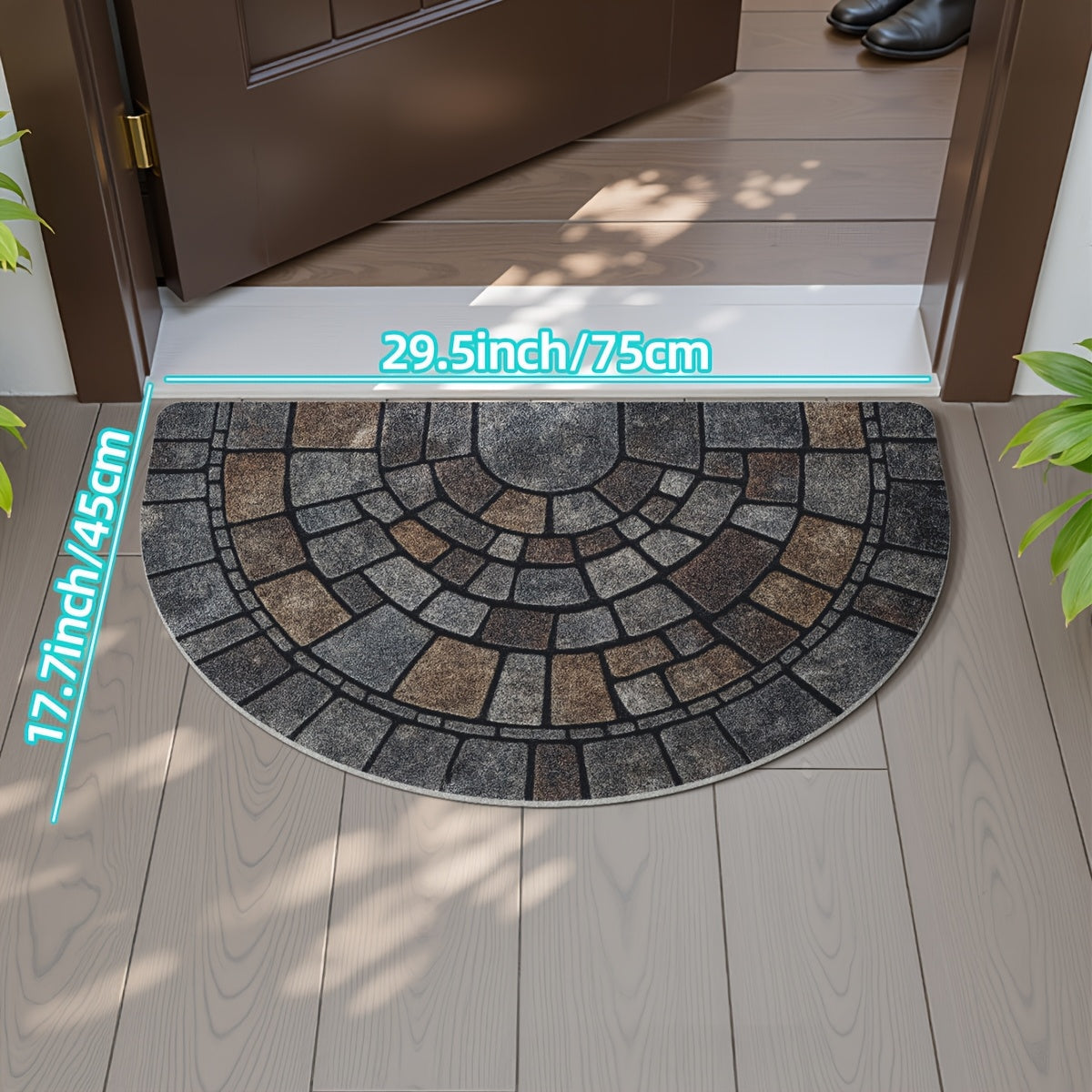 Mosaic Half-Circle Door Mat