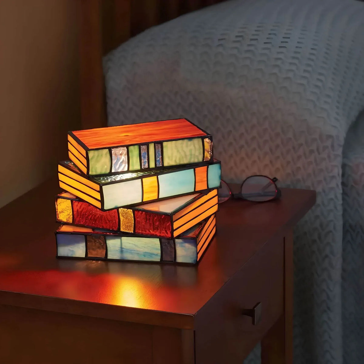Verse Stained Glass Book Lamp