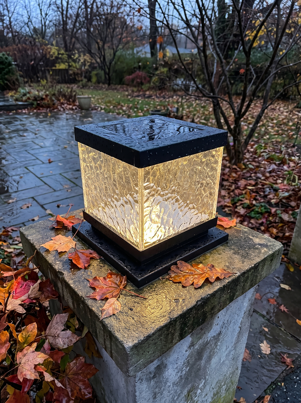GOODNEST CAPSTONE solar cap light outdoors in winter weather