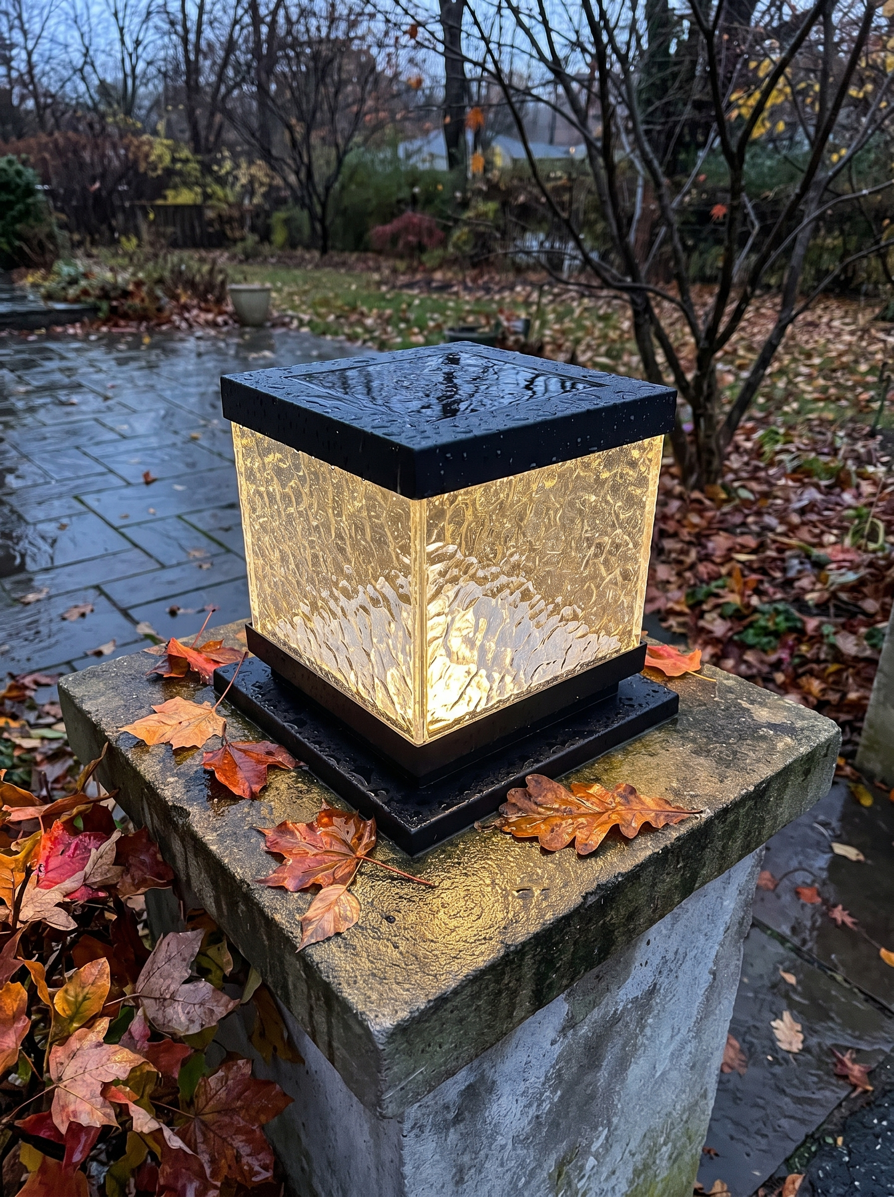 GOODNEST CAPSTONE solar cap light outdoors in winter weather