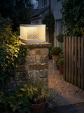 GOODNEST CAPSTONE solar cap light on a masonry gate pillar