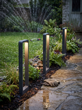GOODNEST MERIDIAN garden bollard in wet weather