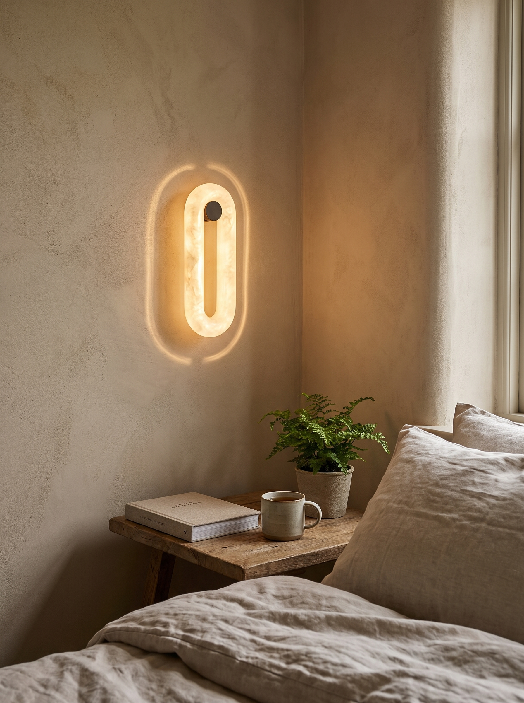GOODNEST OPAL oval wall light glowing as an outline