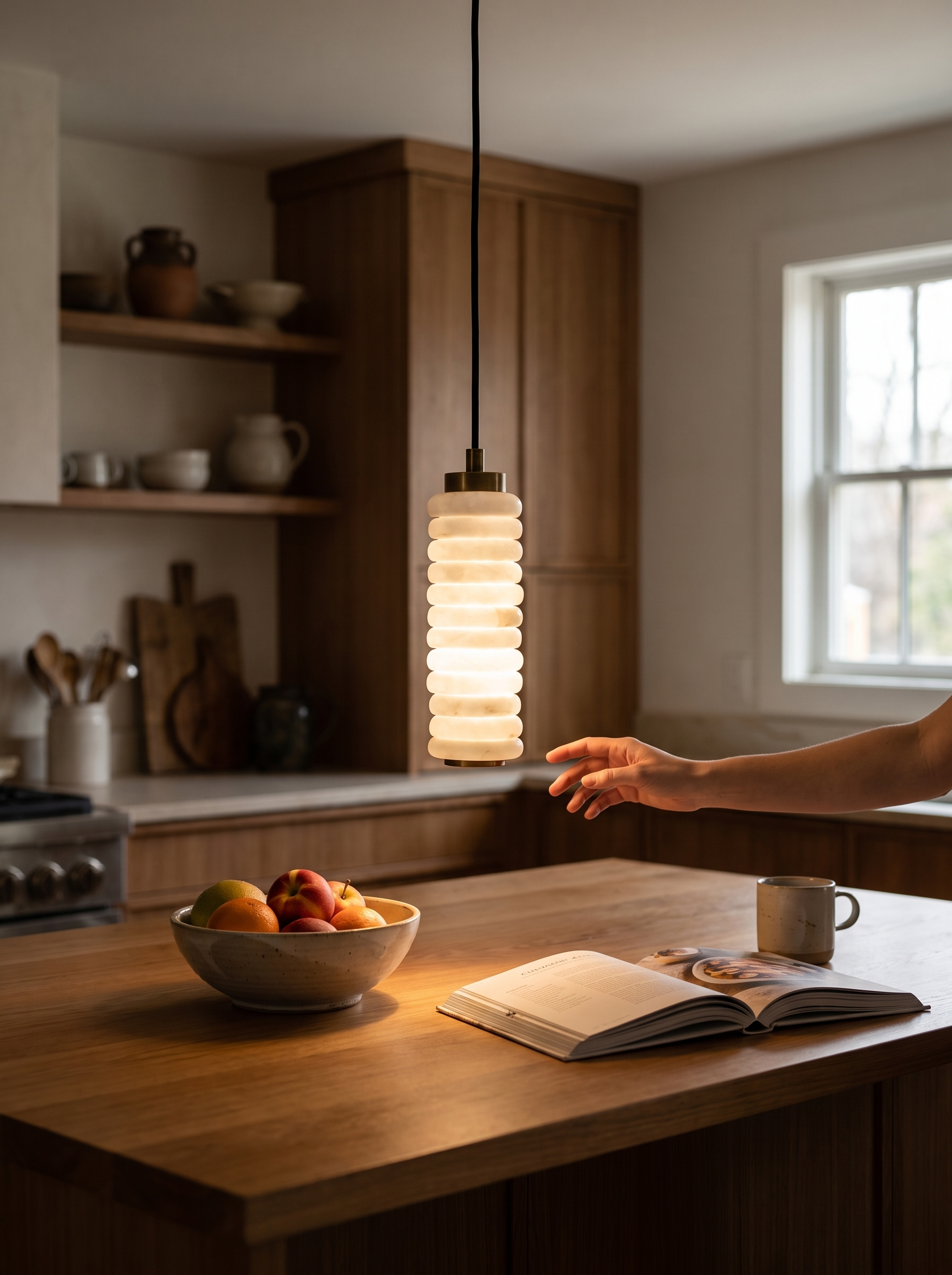 GOODNEST HALO pendant seen from a different angle in a dining room