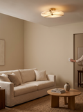 GOODNEST NIMBUS low profile alabaster ceiling light in a bedroom