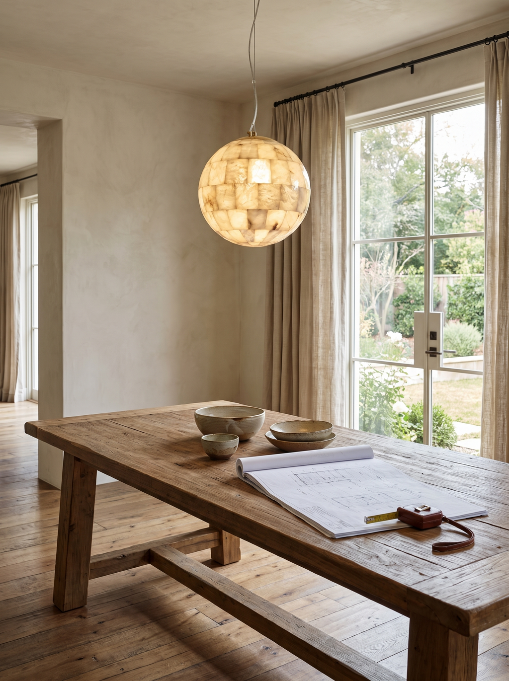 GOODNEST ORB panel construction visible on the globe pendant