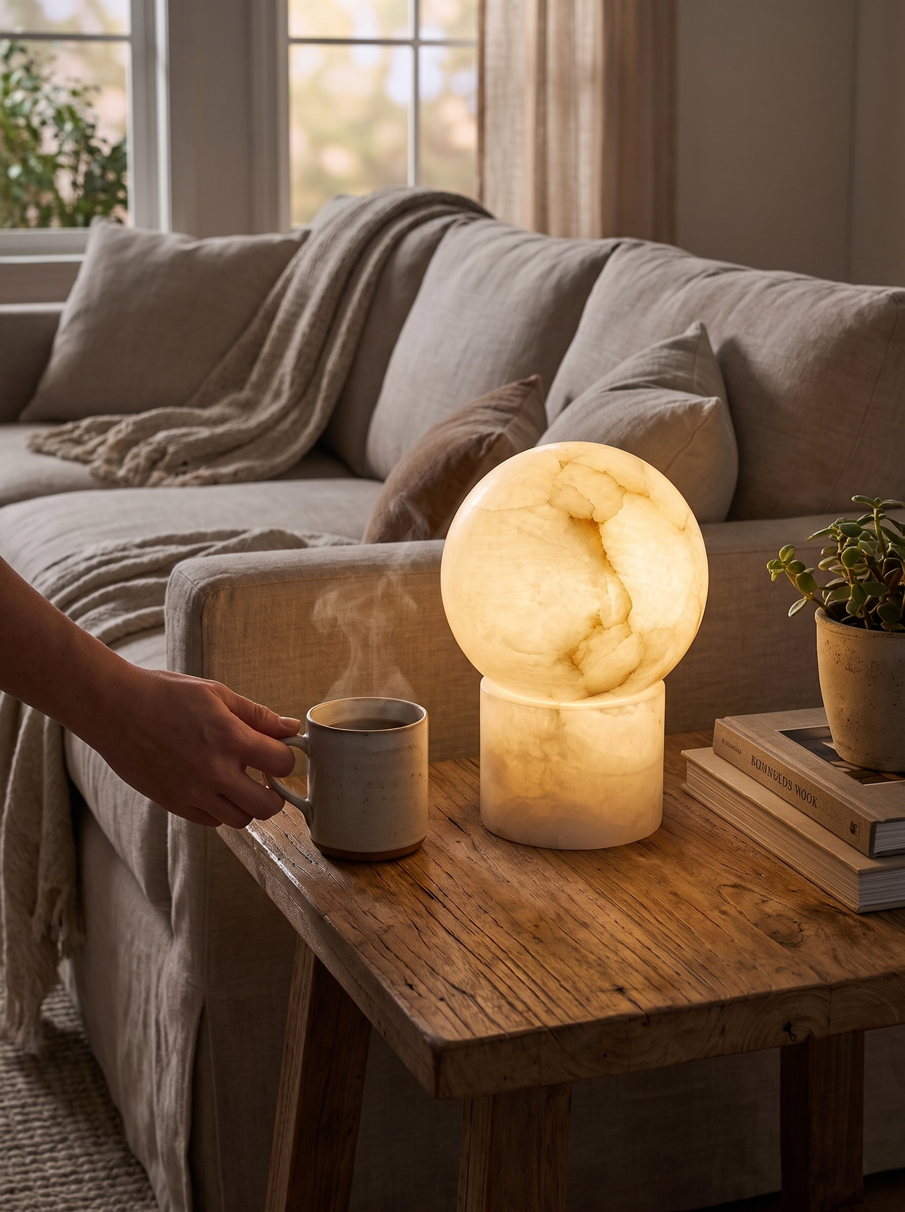 GOODNEST PEARL lamp on a bedside table