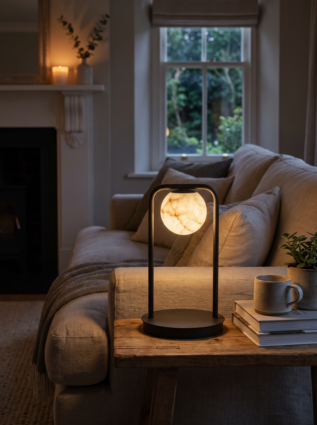 GOODNEST SOLACE alabaster globe lit from within