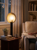 GOODNEST LEDGE lit alabaster panel floor lamp on a slim stem