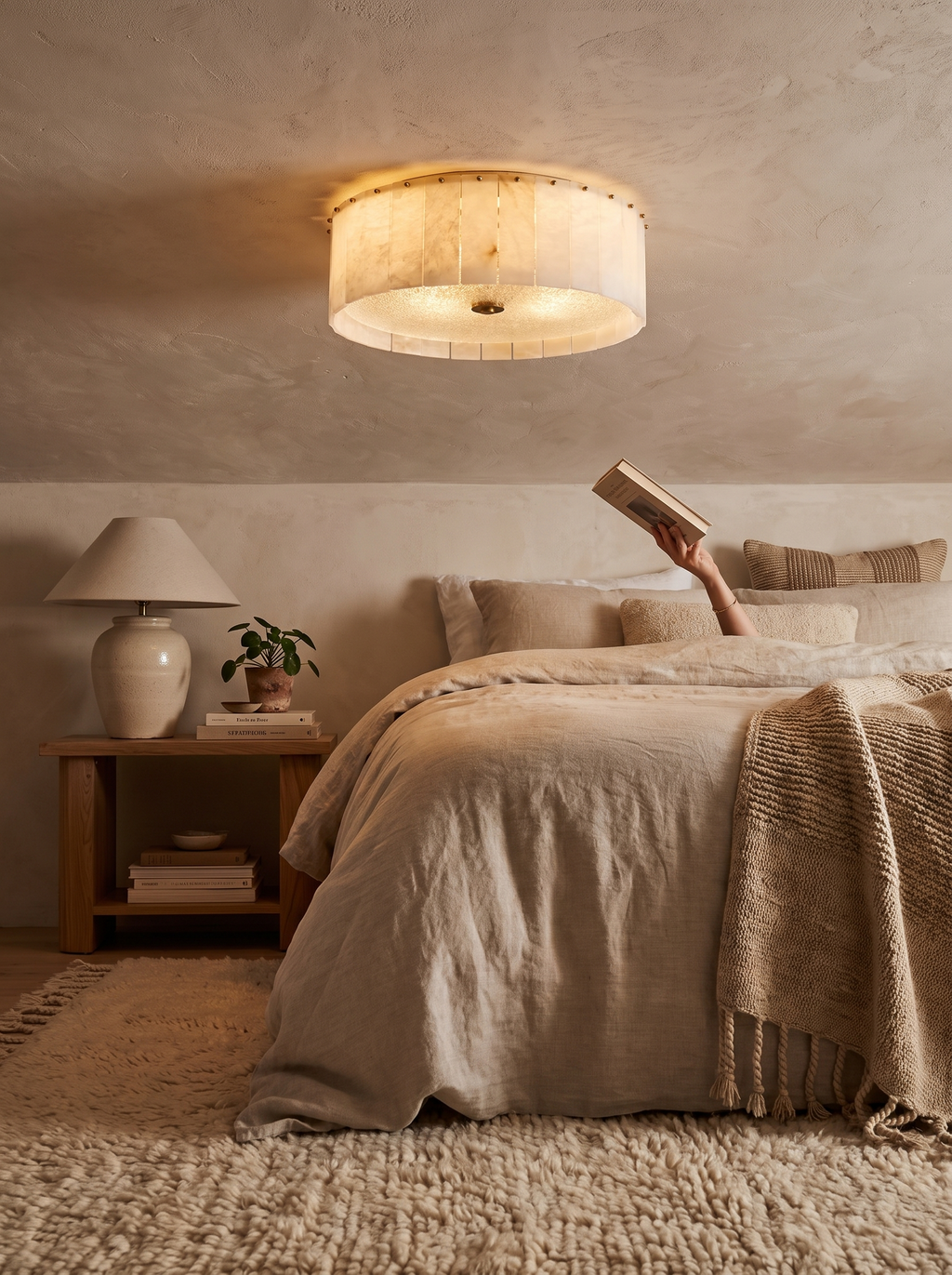 GOODNEST MIST rounded silhouette on a bedroom ceiling