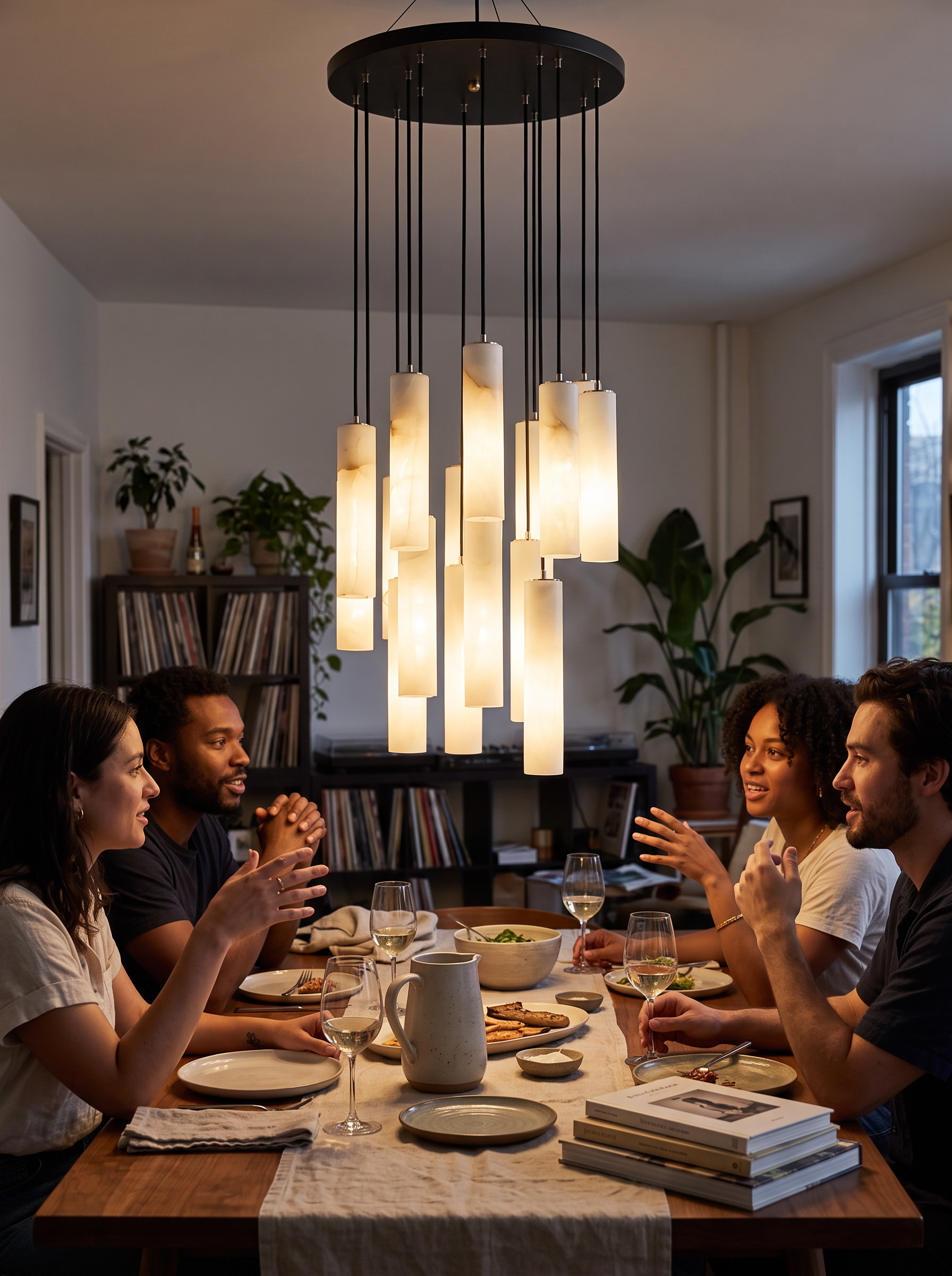 CUMULUS chandelier above a dining table