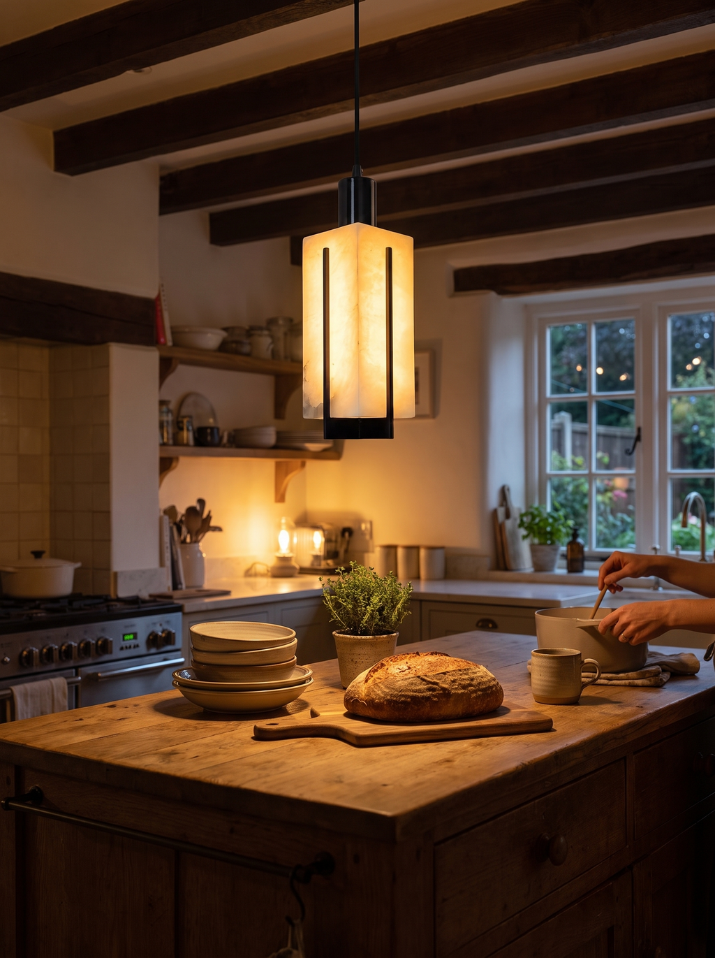 CANDELA pendant above a kitchen island