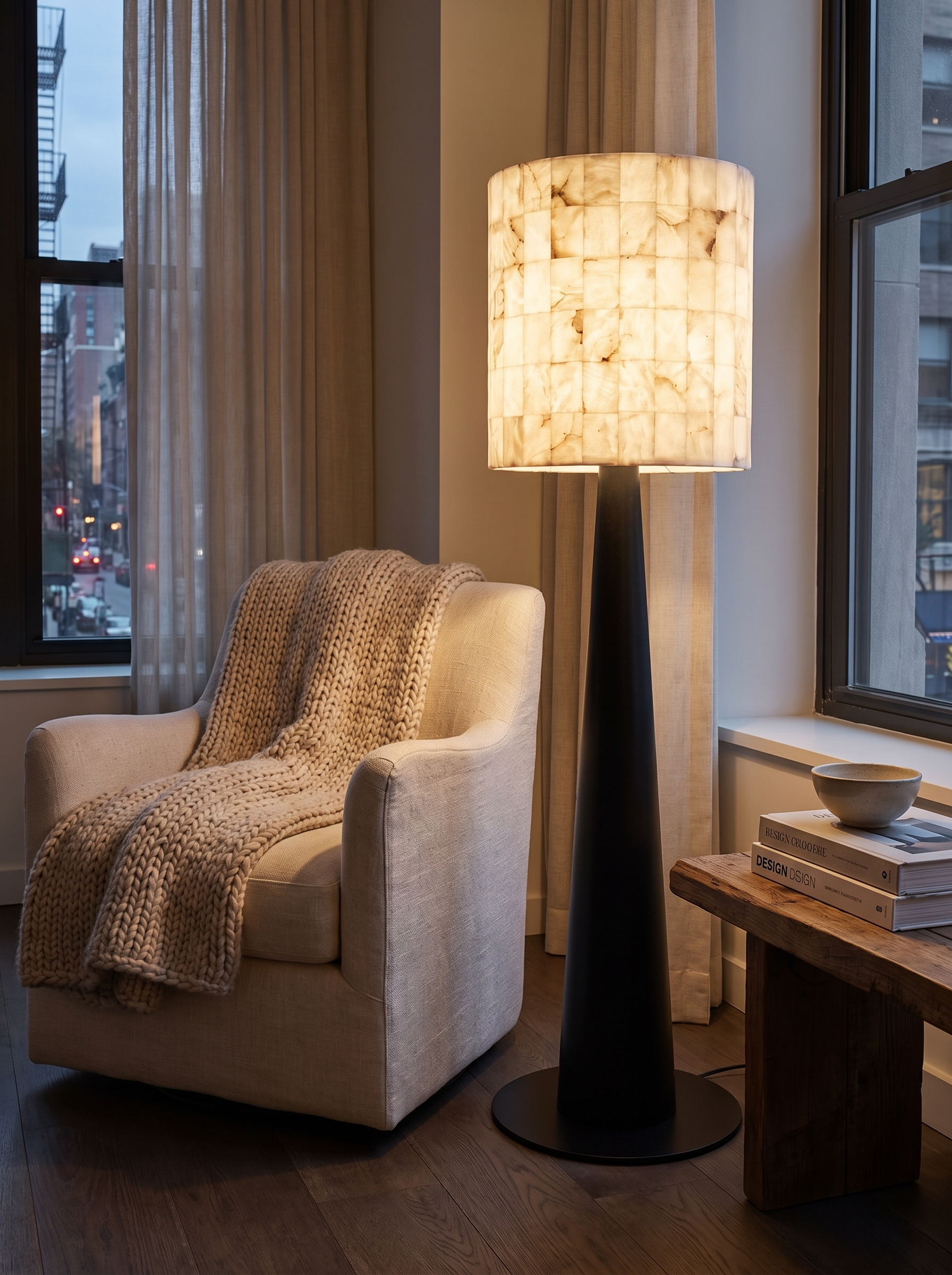 STRATA floor lamp tall tapered base