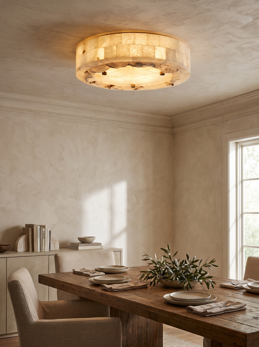 GESSO alabaster ceiling light close to ceiling