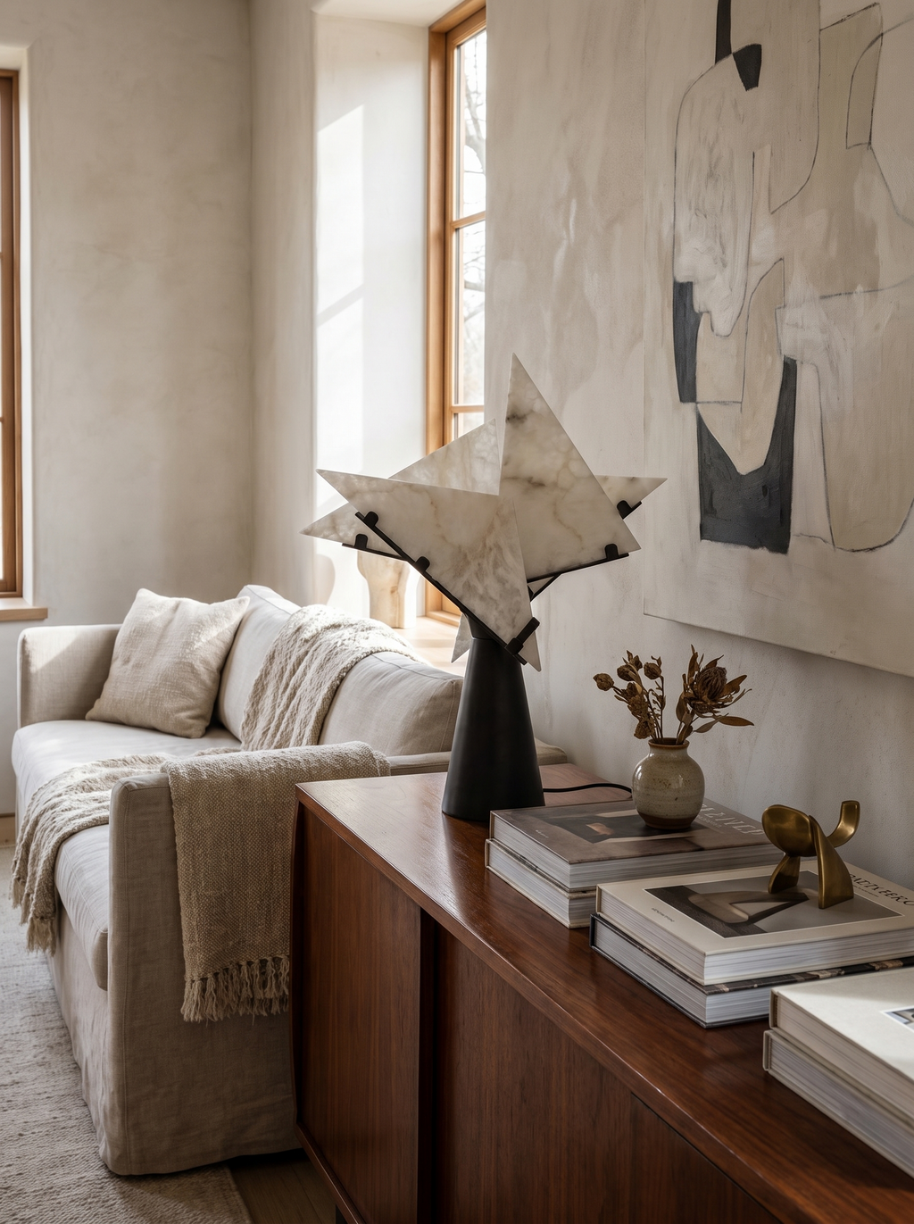 SIENNA alabaster table lamp as sculpture