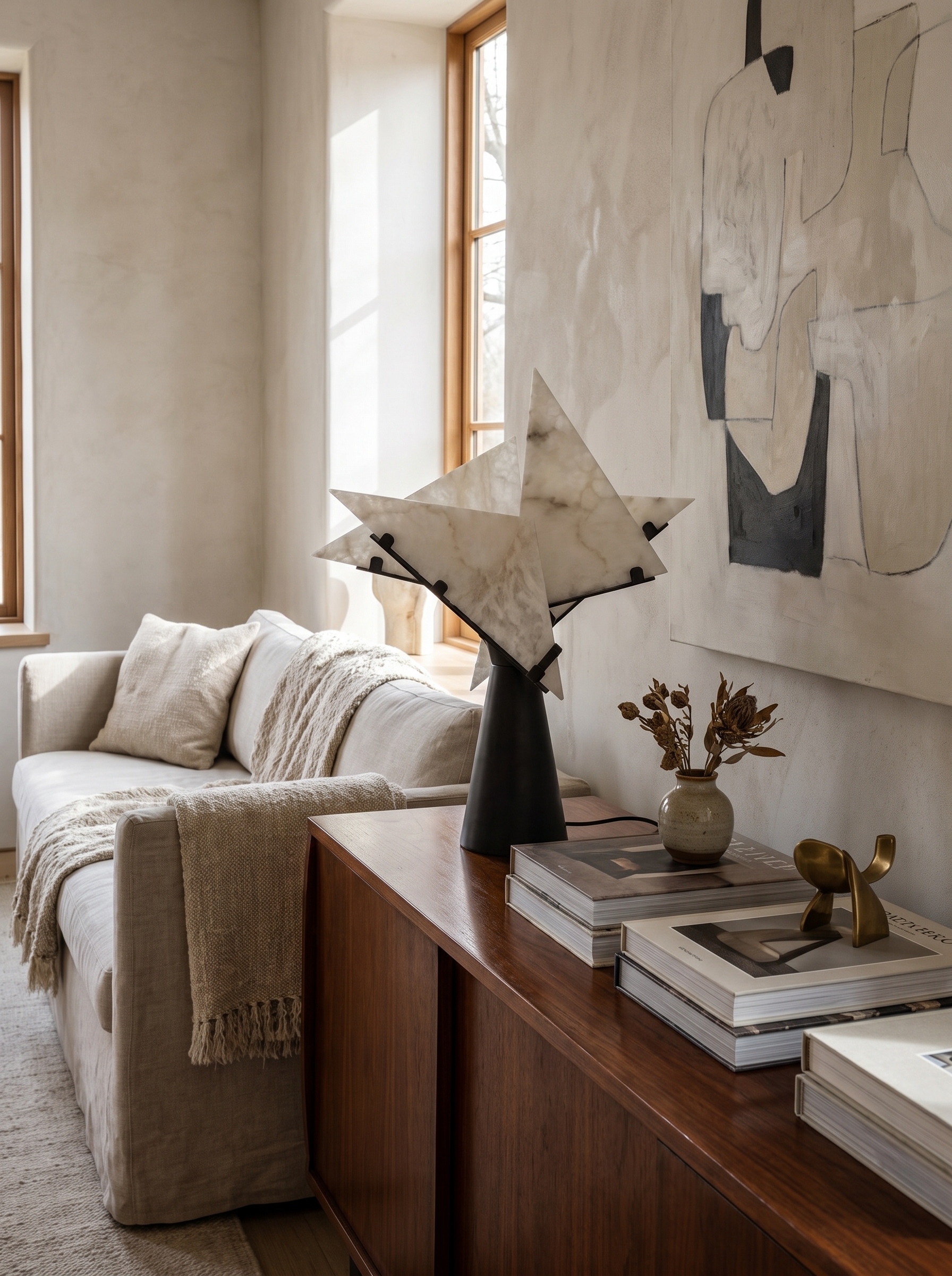 SIENNA alabaster table lamp as sculpture