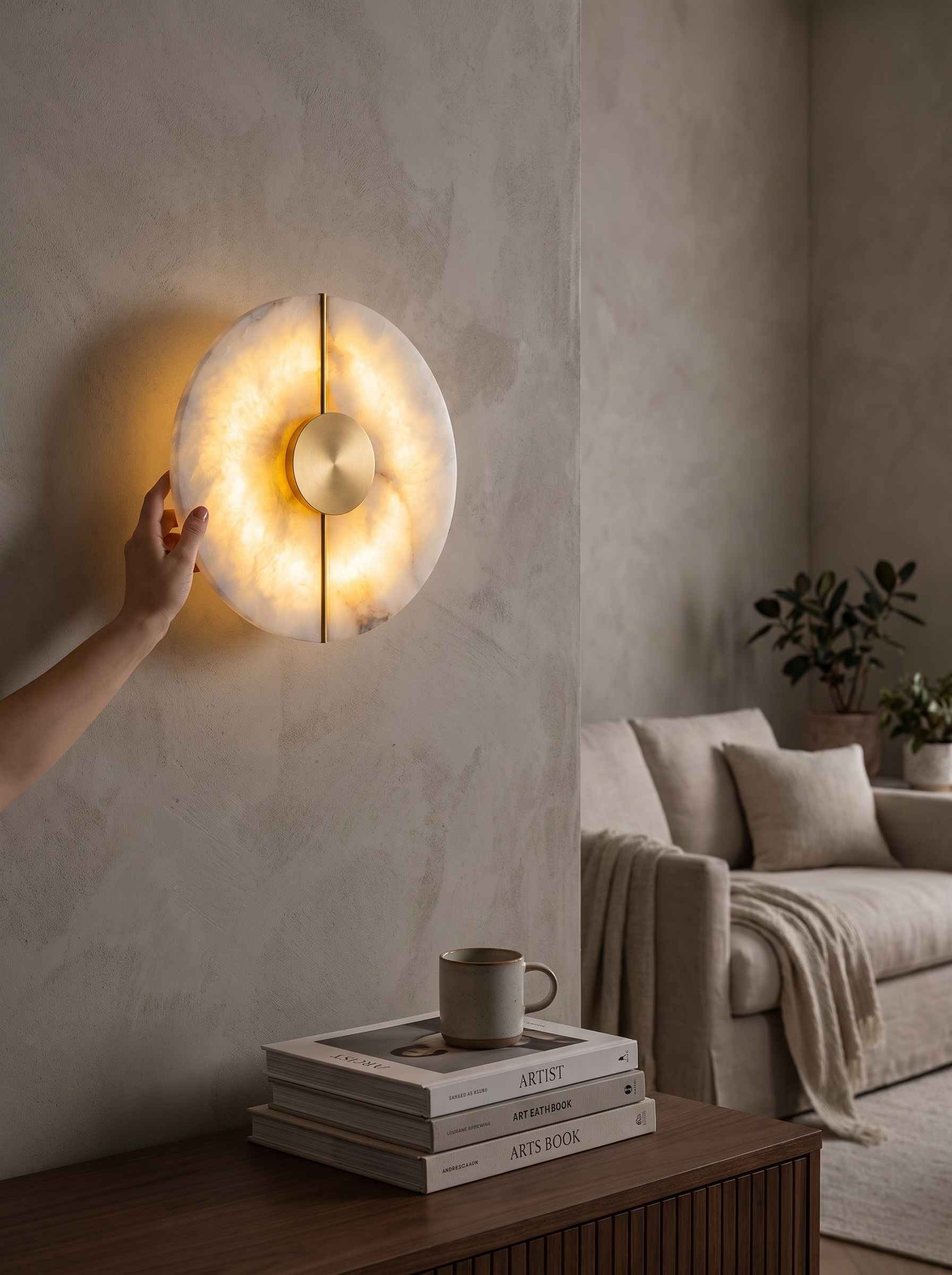 GOODNEST SOLSTICE vertical line giving the alabaster disc an axis