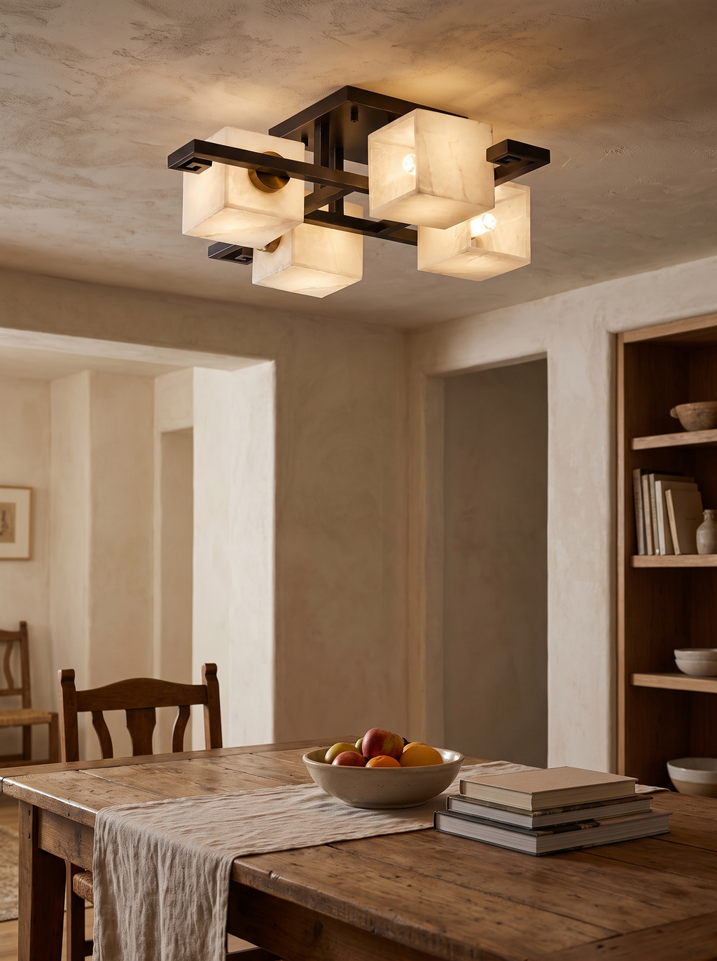 GOODNEST PRISM cube ceiling light seen from an angle showing depth