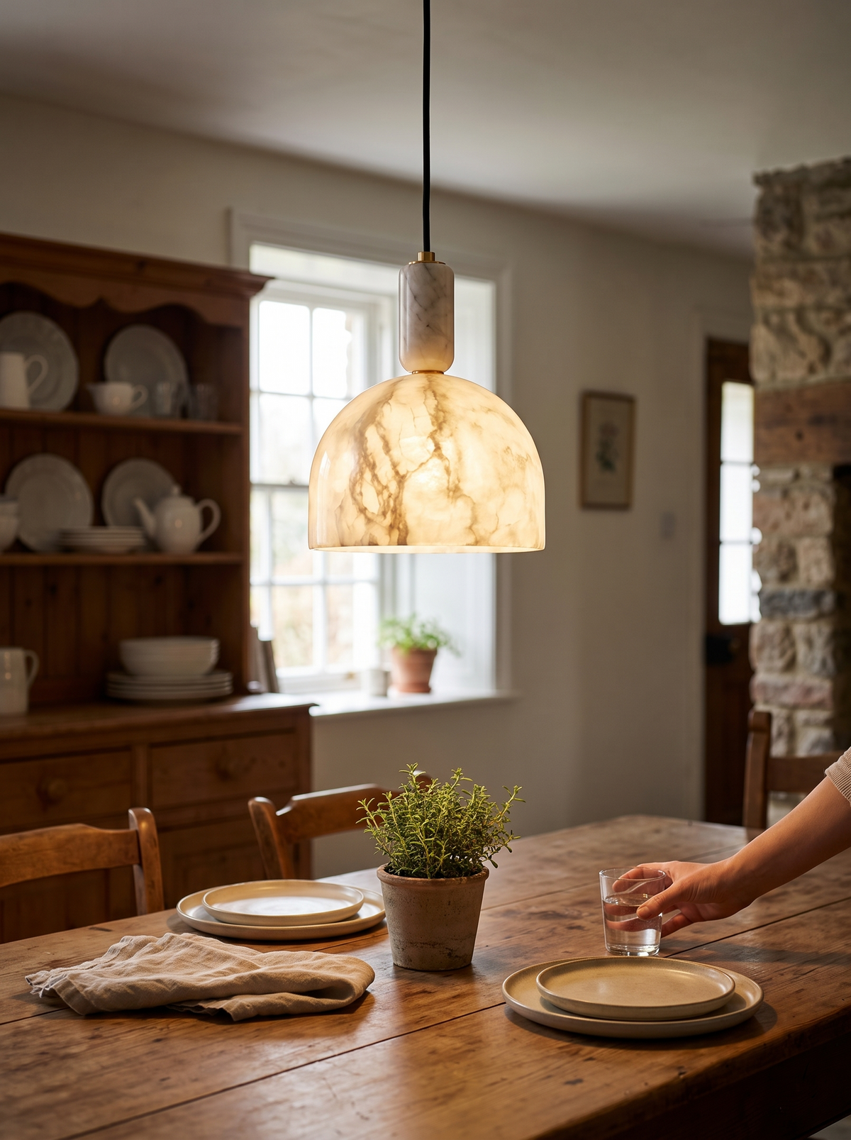 GOODNEST VESSEL brass details where the shade meets its suspension