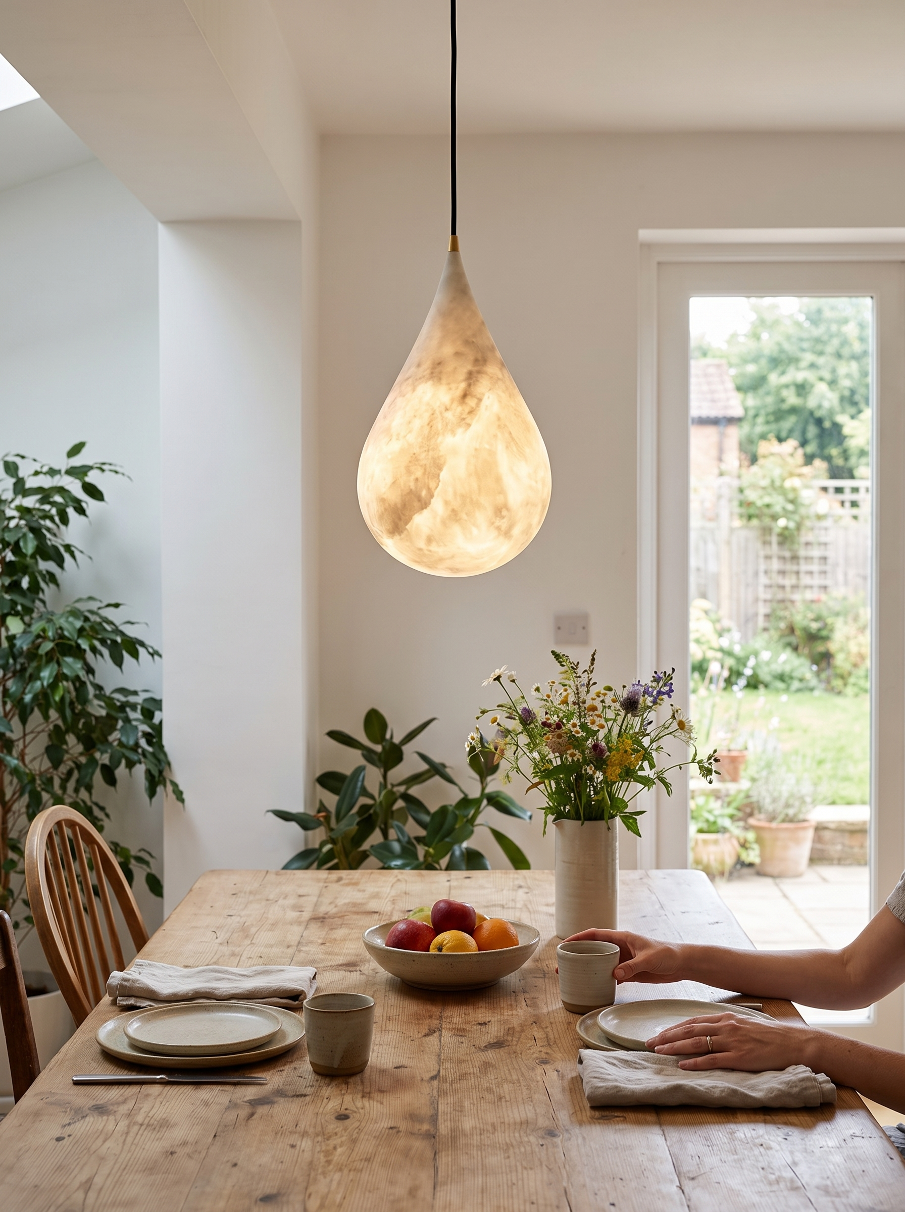 LUMINA alabaster teardrop pendant shape