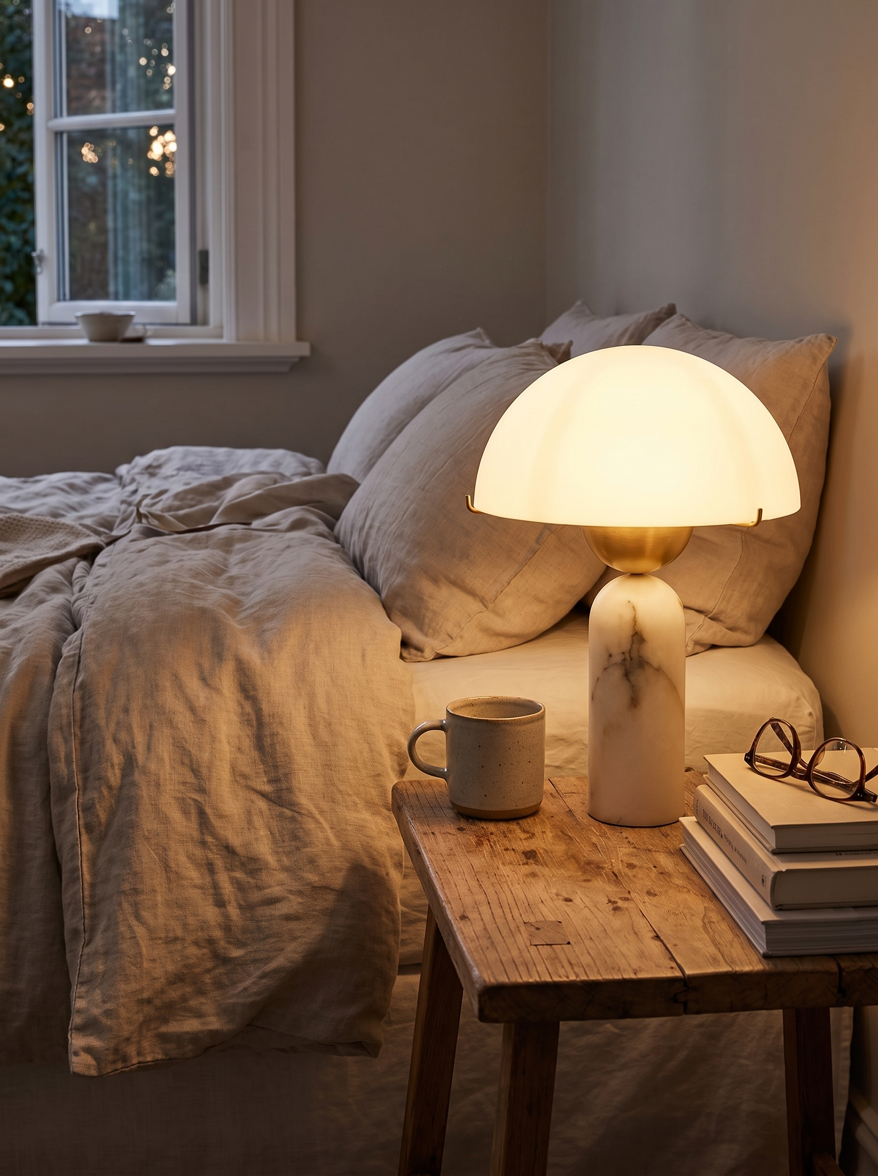 DUNE compact lamp on a bedside table