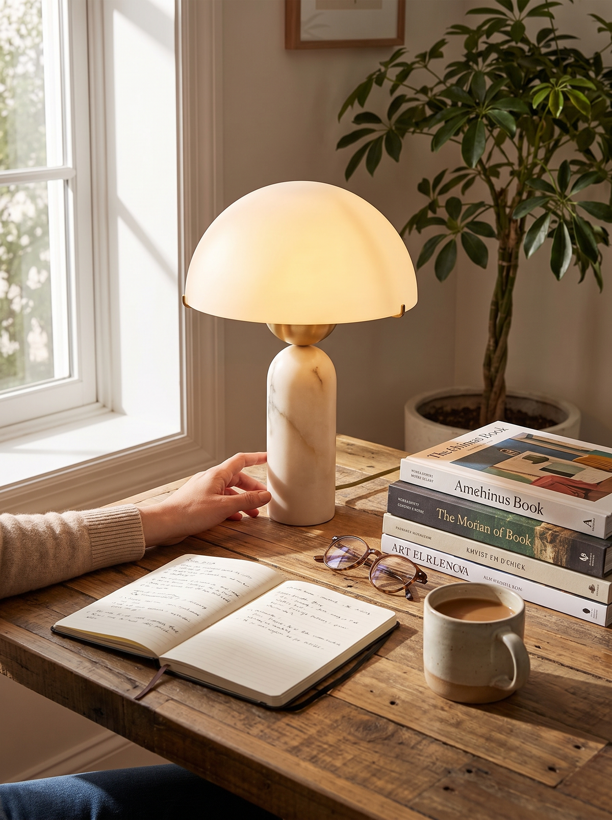 DUNE mushroom table lamp domed top