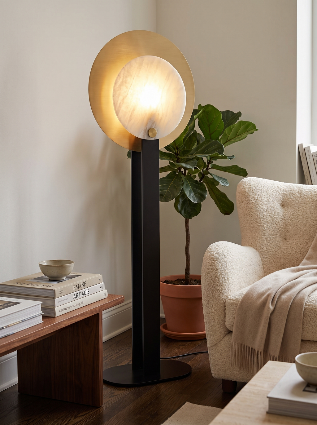 LEDGE floor lamp in a small room corner