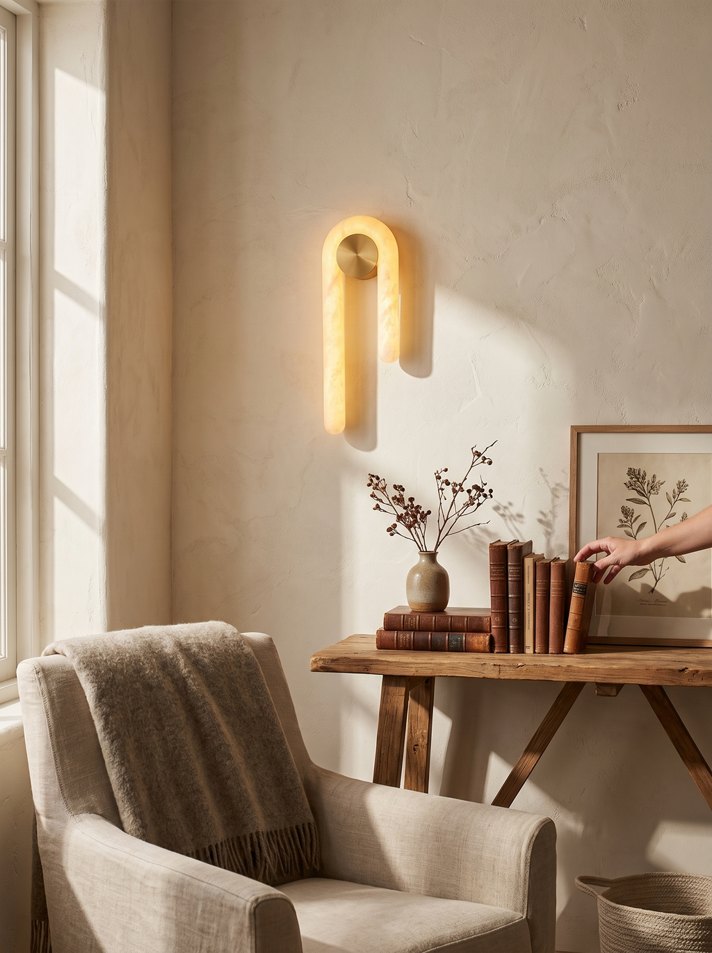 GOODNEST PORTAL asymmetric alabaster arch wall light