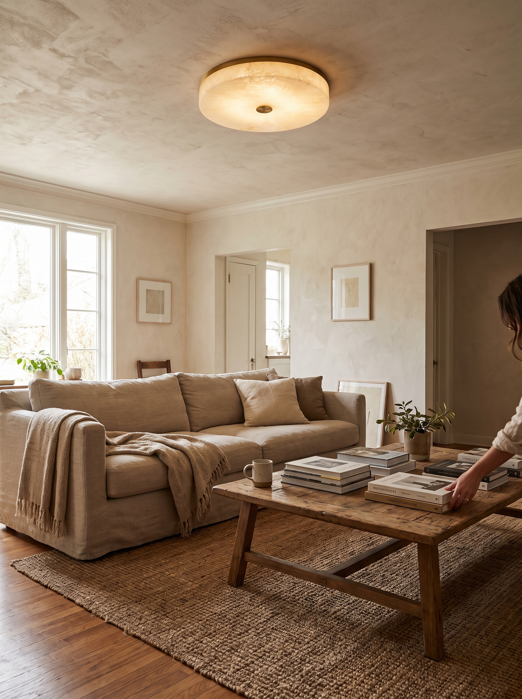 GOODNEST ZENITH broad ceiling disc lighting a bedroom