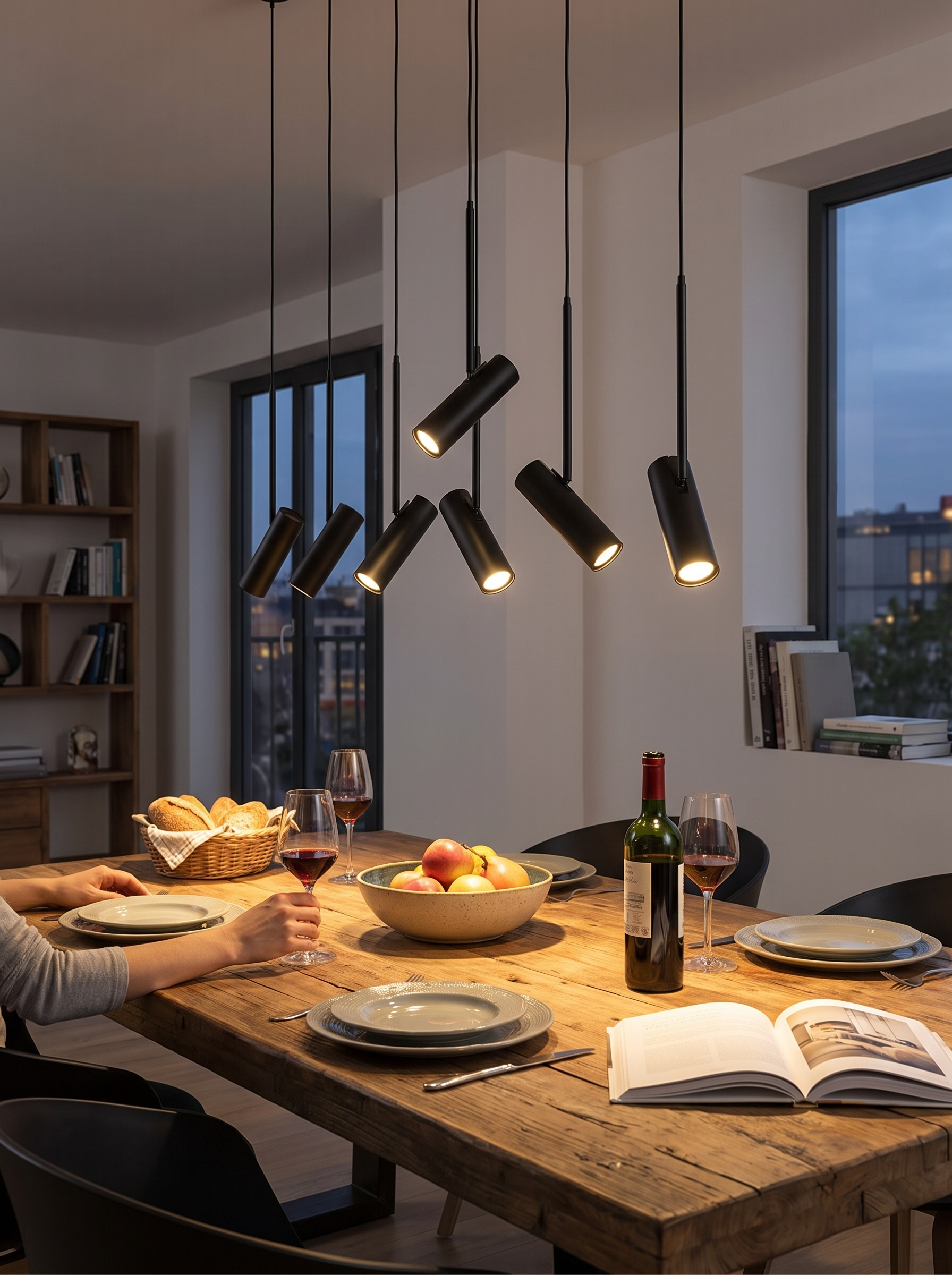 SPINE linear spotlight pendant adjustable heads