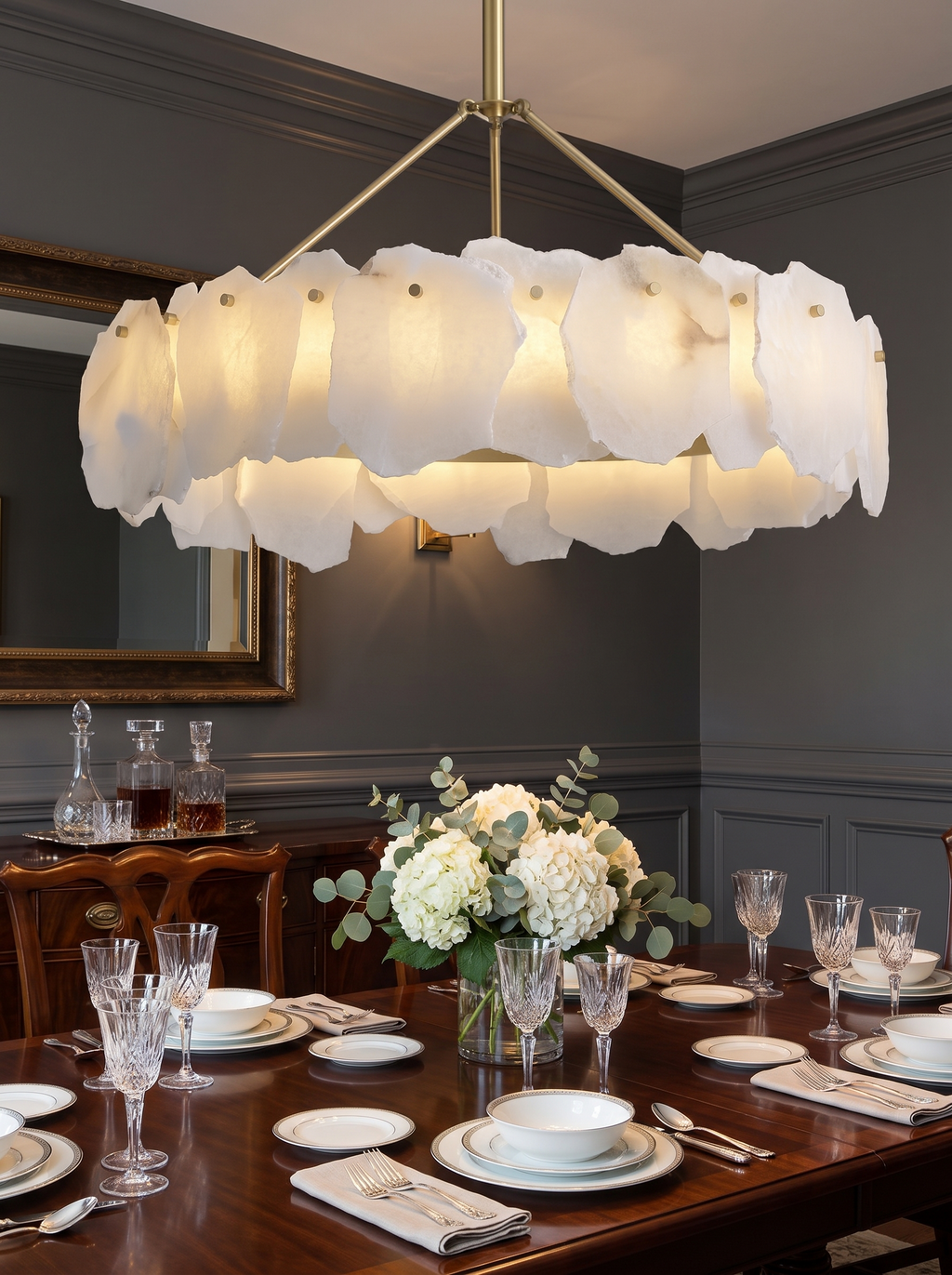 MERIDIA chandelier in a warm dining room