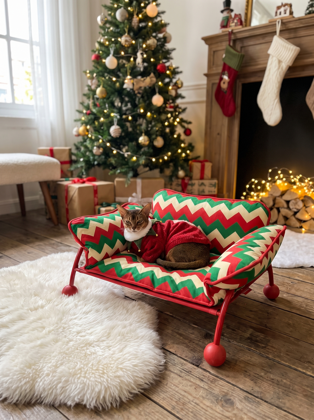 Pet bed cushion used on the floor
