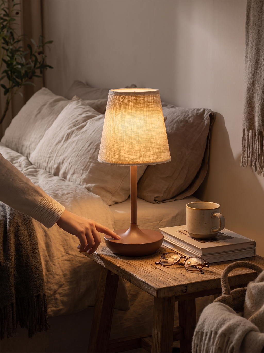 WICK lamp soft warm glow at night